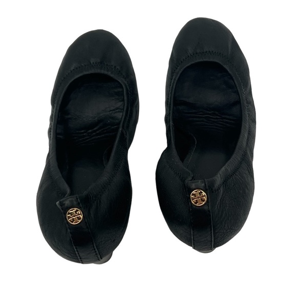 Tory Burch Black Round Toe Closed Toe Wedge Ballet Heels Size 6.5 Women’s - Picture 5 of 9